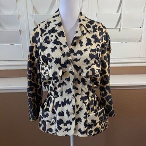Vintage Thierry Mugler Silk Blazer Archival Fashion Sz 36 Animal Safari Print